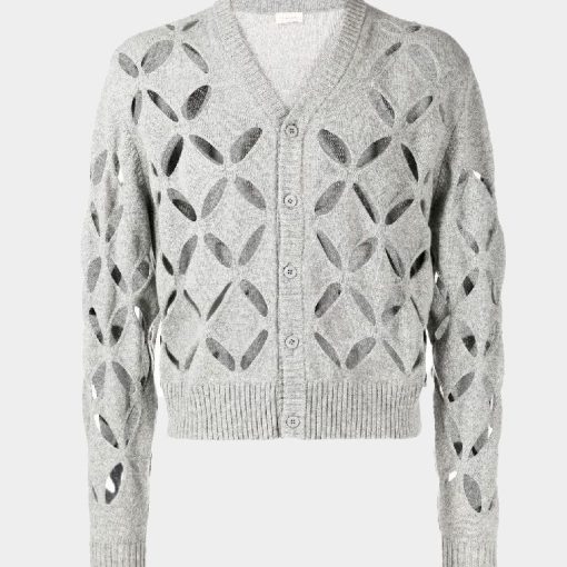 슬래시드 카디건 그레이 - SCAW22KN01